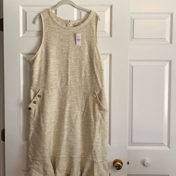 NWT Women’s Loft Sleeveless Dress, Yellow, Size 18 - Picture 2 of 8